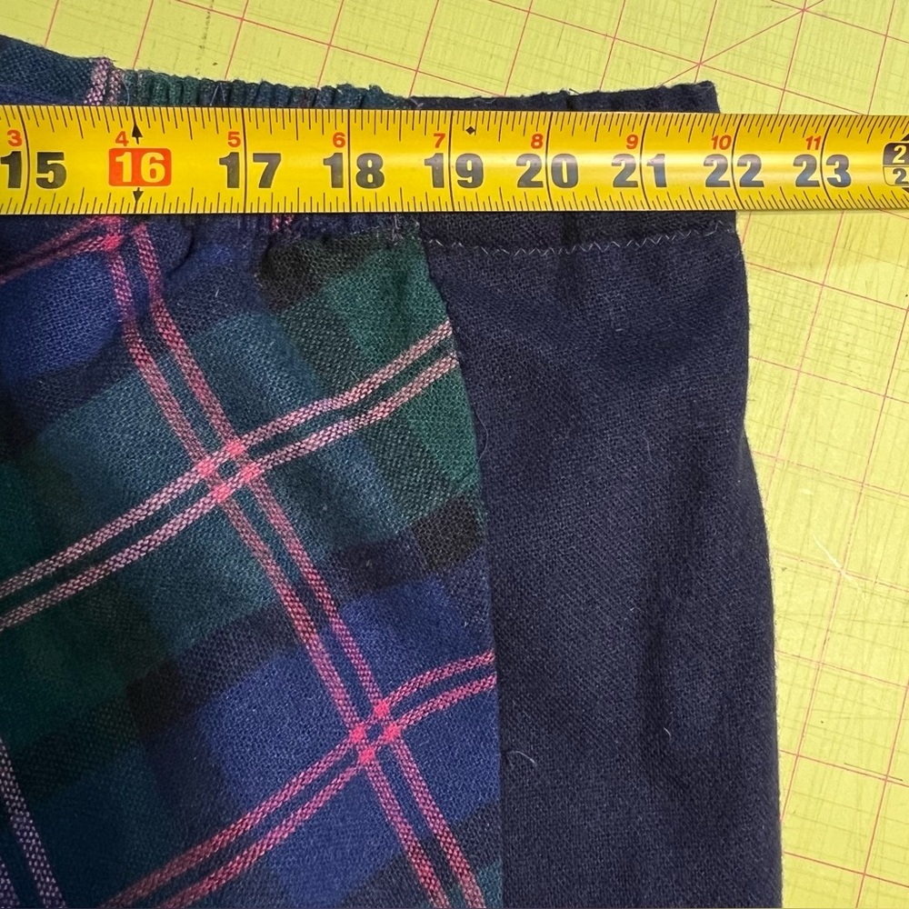 VINTAGE tartan plaid wool skirt midi‎ drawstring elastic waist dark academia 80s - Picture 8 of 9
